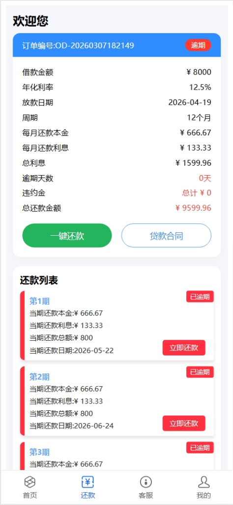 图片[3]-【售】分期付小额贷款源码/贷款催收源码/前端vue纯源码+后端Java纯源码